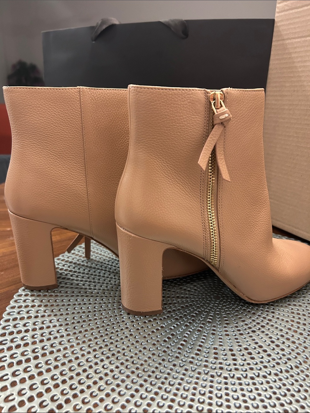 Kate Spade Tan Buttery Calf Leather Zip Ankle Boots